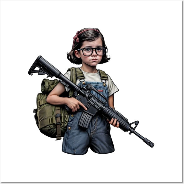 The Little Girl and a Toy Gun Wall Art by Rawlifegraphic